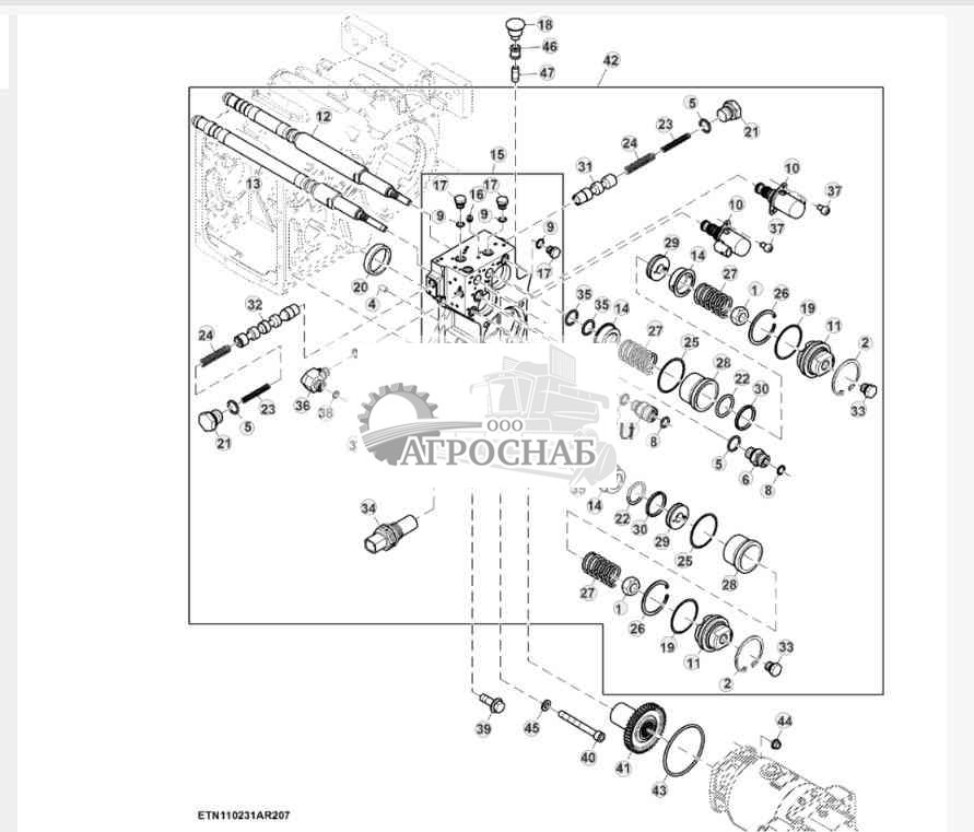 Узел блока клапанов трансмиссии, 30 kmh 